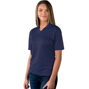 LADIES SOLID WICKING V-NECK  -  NAVY 2 EXTRA LARGE SOLID