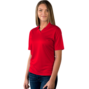LADIES SOLID WICKING V-NECK  -  RED 2 EXTRA LARGE SOLID