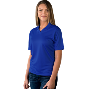 LADIES SOLID WICKING V-NECK  -  ROYAL 2 EXTRA LARGE SOLID