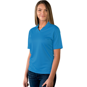 LADIES SOLID WICKING V-NECK  -  TURQUOISE 2 EXTRA LARGE SOLID