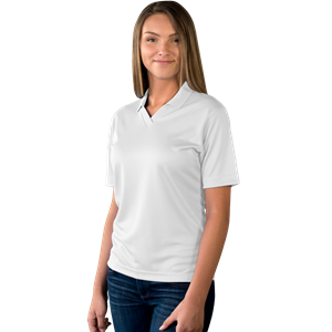 LADIES SOLID WICKING V-NECK  -  WHITE 2 EXTRA LARGE SOLID
