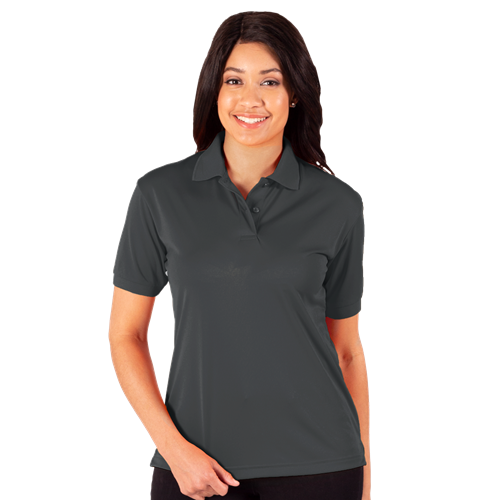 LADIES WICKING SOLID SNAG RESIST POLO   -  GRAPHITE 2 EXTRA LARGE SOLID