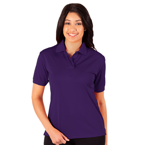 LADIES WICKING SOLID SNAG RESIST POLO   -  PURPLE 2 EXTRA LARGE SOLID