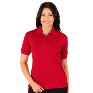 LADIES WICKING SOLID SNAG RESIST POLO   -  RED 2 EXTRA LARGE SOLID