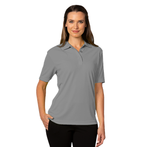 LADIES VALUE  MOISTURE WICKING S/S POLO GREY 2 EXTRA LARGE SOLID