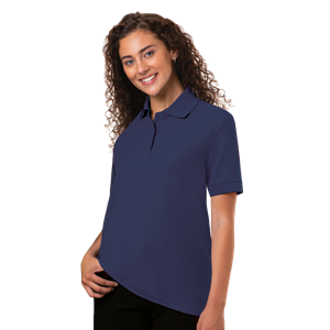 LADIES VALUE MOISTURE WICKING S/S POLO  -  NAVY 2 EXTRA LARGE SOLID