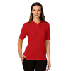 LADIES VALUE MOISTURE WICKING S/S POLO  -  RED 2 EXTRA LARGE SOLID