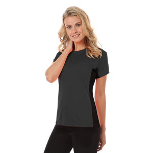 LADIES COLORBLOCK WICKING TEE  -  GRAPHITE 2 EXTRA LARGE SOLID