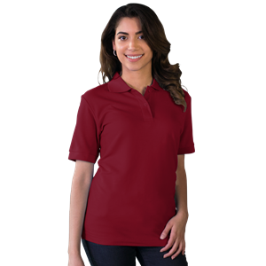 LADIES VALUE SOFT TOUCH PIQUE POLO  -  BURGUNDY 2 EXTRA LARGE SOLID