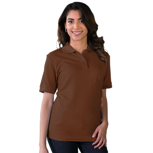 LADIES VALUE SOFT TOUCH PIQUE POLO  -  CHOCOLATE 2 EXTRA LARGE SOLID