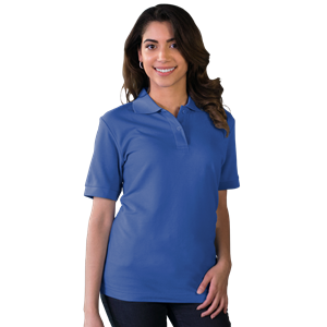 LADIES VALUE SOFT TOUCH PIQUE POLO  -  FRENCH BLUE 2 EXTRA LARGE SOLID