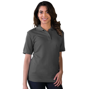 LADIES VALUE SOFT TOUCH PIQUE POLO  -  GRAPHITE 2 EXTRA LARGE SOLID