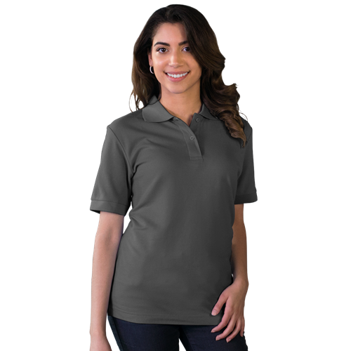 LADIES VALUE SOFT TOUCH PIQUE POLO  -  GRAPHITE 2 EXTRA LARGE SOLID