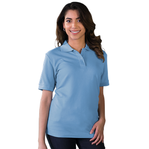 LADIES VALUE SOFT TOUCH PIQUE POLO  -  LIGHT BLUE 2 EXTRA LARGE SOLID