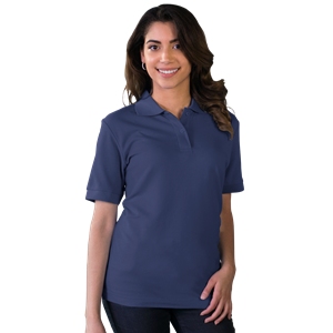LADIES VALUE SOFT TOUCH PIQUE POLO  -  NAVY 2 EXTRA LARGE SOLID