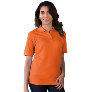 LADIES VALUE SOFT TOUCH PIQUE POLO  -  ORANGE 2 EXTRA LARGE SOLID