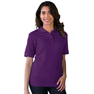 LADIES VALUE SOFT TOUCH PIQUE POLO  -  PURPLE 2 EXTRA LARGE SOLID