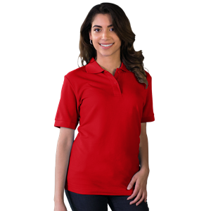 LADIES VALUE SOFT TOUCH PIQUE POLO  -  RED 2 EXTRA LARGE SOLID