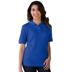 LADIES VALUE SOFT TOUCH PIQUE POLO  -  ROYAL 2 EXTRA LARGE SOLID