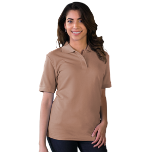 LADIES VALUE SOFT TOUCH PIQUE POLO  -  TAN 2 EXTRA LARGE SOLID