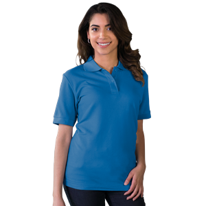 LADIES VALUE SOFT TOUCH PIQUE POLO  -  TURQUOISE 2 EXTRA LARGE SOLID