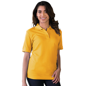 LADIES VALUE SOFT TOUCH PIQUE POLO  -  YELLOW 2 EXTRA LARGE SOLID