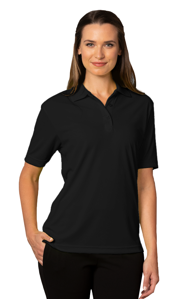 LADIES AVENGER MICRO PIQUE S/S POLO BLACK 2 EXTRA LARGE SOLID-Blue Generation