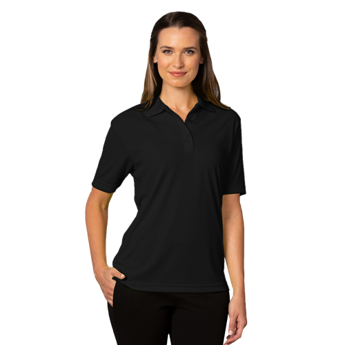LADIES AVENGER MICRO PIQUE S/S POLO BLACK 2 EXTRA LARGE SOLID