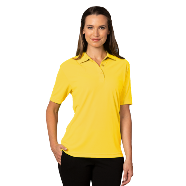 LADIES AVENGER MICRO PIQUE S/S POLO YELLLOW SMALL SOLID