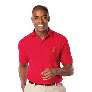 7206-RED-S-SOLID|BG7206|Adult Superblend S/S Pocketed Polo