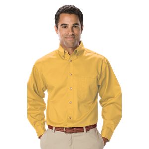 MENS LONG SLEEVE TEFLON TWILL  -  MAIZE 2 EXTRA LARGE SOLID