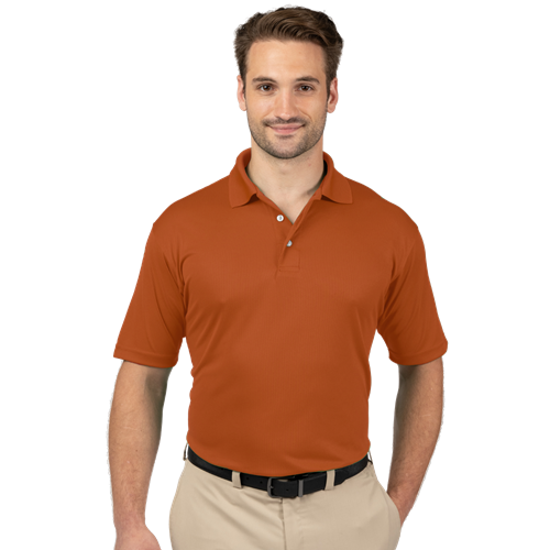 MENS SOLID WICKING POLO   -  BURNT ORANGE 2 EXTRA LARGE SOLID
