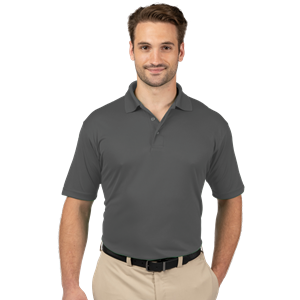 MENS SOLID WICKING POLO  -  GRAPHITE 2 EXTRA LARGE SOLID