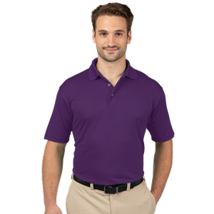 MENS SOLID WICKING POLO  -  PURPLE 2 EXTRA LARGE SOLID