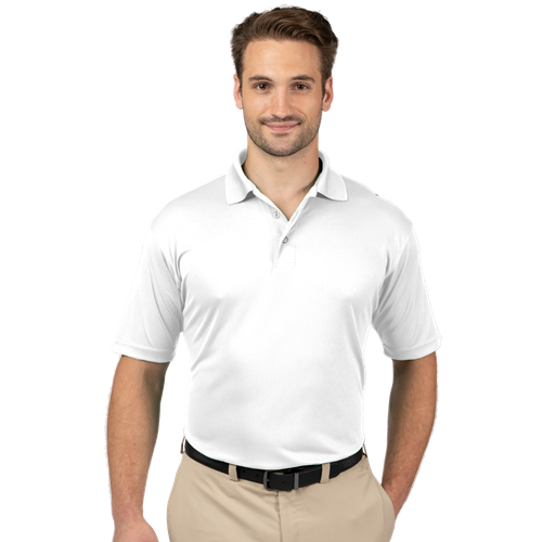 MENS SOLID WICKING POLO  -  WHITE 2 EXTRA LARGE SOLID