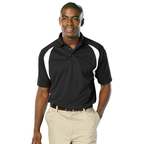 MENS WICKING CONTRAST INSERT  -  BLACK 2 EXTRA LARGE TRIM WHITE