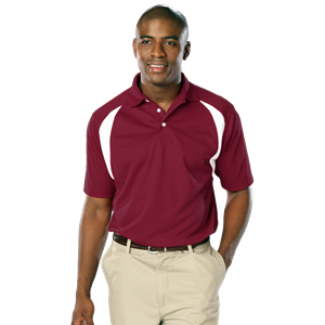 MENS WICKING CONTRAST INSERT  -  BURGUNDY 2 EXTRA LARGE TRIM WHITE