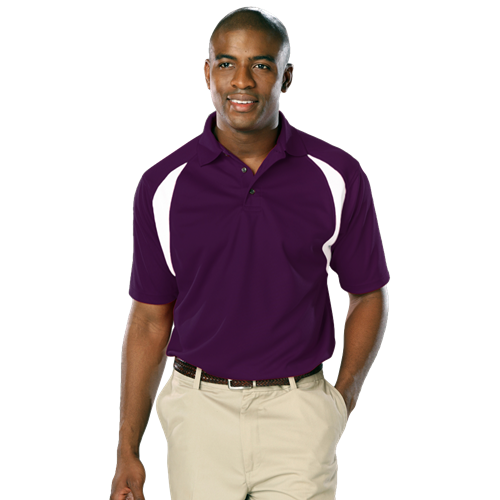 MENS WICKING CONTRAST INSERT  -  PURPLE 2 EXTRA LARGE TRIM WHITE
