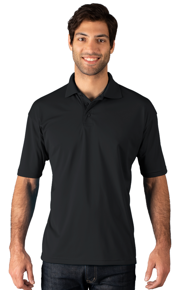 MENS WICKING SOLID SNAG RESIST POLO   -  BLACK 2 EXTRA LARGE SOLID-Blue Generation