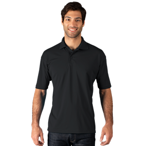 MENS WICKING SOLID SNAG RESIST POLO   -  BLACK 2 EXTRA LARGE SOLID