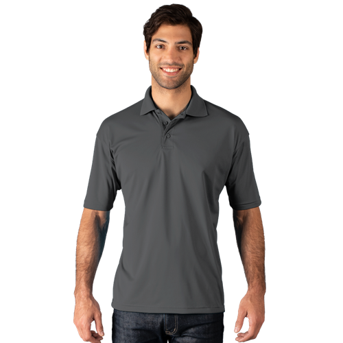 MENS WICKING SOLID SNAG RESIST POLO   -  GRAPHITE 2 EXTRA LARGE SOLID