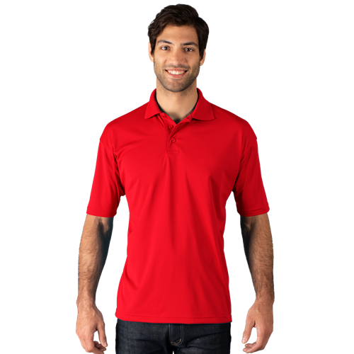 MENS WICKING SOLID SNAG RESIST POLO   -  RED 2 EXTRA LARGE SOLID