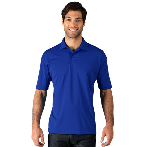 MENS WICKING SOLID SNAG RESIST POLO   -  ROYAL 2 EXTRA LARGE SOLID