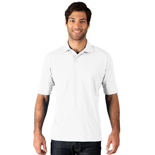 MENS WICKING SOLID SNAG RESIST POLO   -  WHITE 2 EXTRA LARGE SOLID