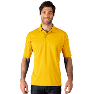 MENS WICKING SOLID SNAG RESIST POLO   -  YELLOW 2 EXTRA LARGE SOLID