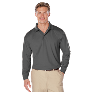 ADULT L/S SNAG RESISTANT MOISTURE WICKING POLO  -  GRAPHITE 2 EXTRA LARGE SOLID