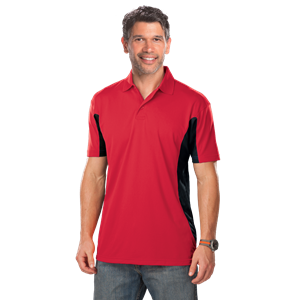 MENS COLOR BLOCK WICKING -  RED 2 EXTRA LARGE TRIM BLACK
