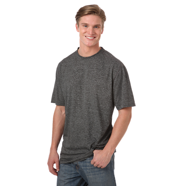 MENS HEATHERED WICKING TEE  -  GREY HEATHER 2 EXTRA LARGE SOLID