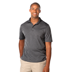 MENS HEATHERED WICKING POLO  -  GREY HEATHER 2 EXTRA LARGE SOLID