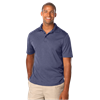 MENS HEATHERED WICKING POLO  -  HEATHER NAVY 2 EXTRA LARGE SOLID